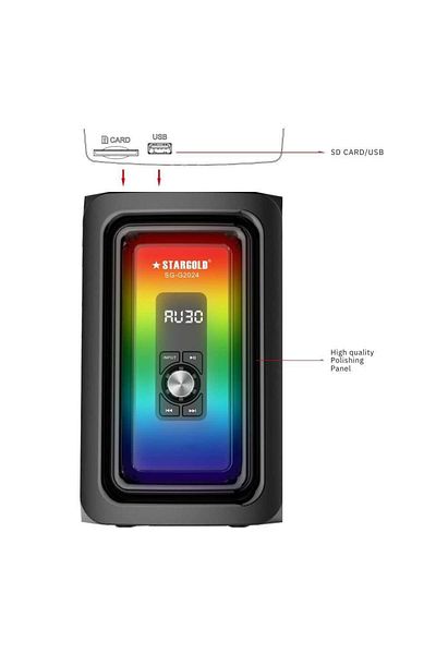 Generic Stargold 2.1 Channel Home Theater Multimedia Speaker System With Subwoofer, Bluetooth