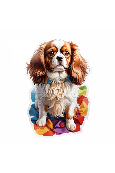 INOVATIX Set de 8 piese, autocolant cățeluș Spaniel, INOVATIX®. 6 cm