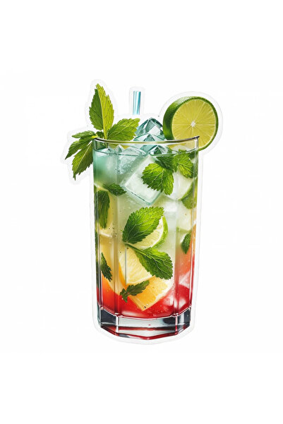 INOVATIX Set de 8 autocolante cocktail Mojito cu mentă, INOVATIX®. 6 cm