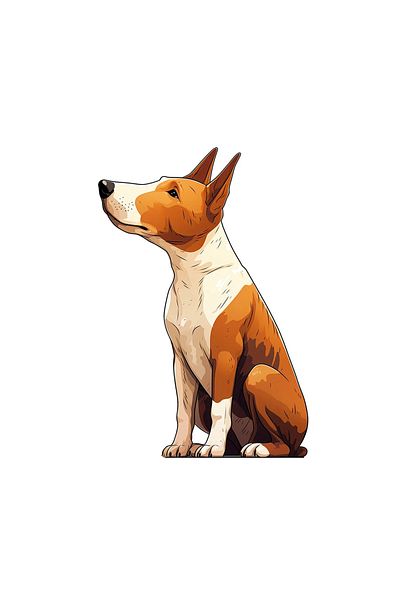 INOVATIX Set de 8 piese, autocolant câine Bull Terrier, INOVATIX®. 6 cm