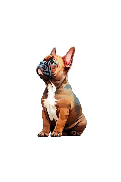INOVATIX Set de 8 bucăți, autocolant câine buldog, INOVATIX®. 6 cm