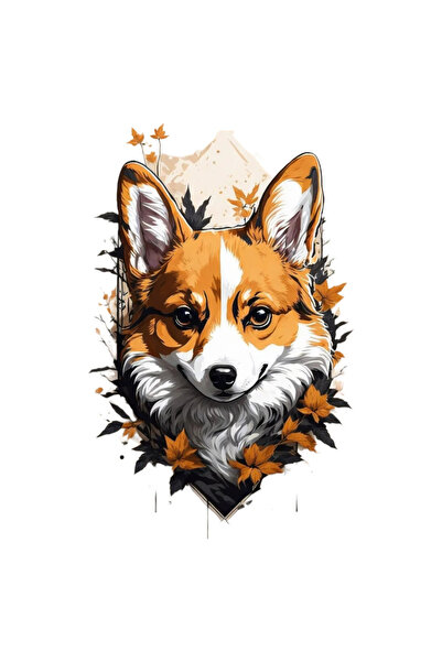 INOVATIX Set de 8 bucăți, autocolant portret Corgie, INOVATIX®. 6 cm