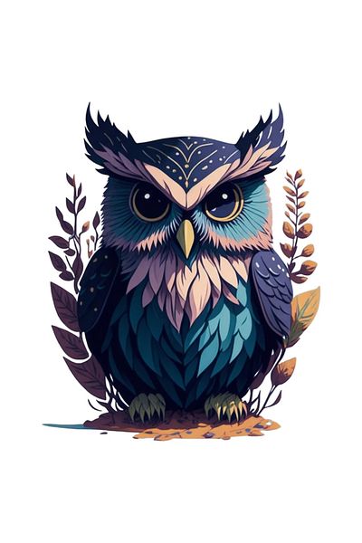 INOVATIX Set de 8 piese, autocolant Naughty Owl, INOVATIX®. 6 cm