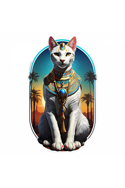 INOVATIX Set de 8 piese, autocolant zeul egiptean Bastet în deșert, INOVATIX®...