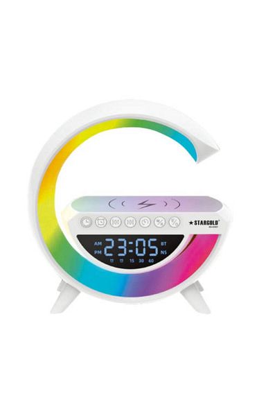 Generic Stargold Wireless Charging Bluetooth Speaker With 20w Output, Alarm Clock, Led Light