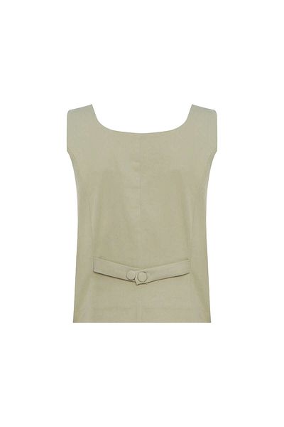STELLA PULVIS Khaki Unlined Square Collar Vest