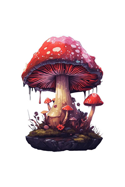 INOVATIX Set de 8 bucăți, autocolant cu ciuperci și puncte, INOVATIX®. 6 cm