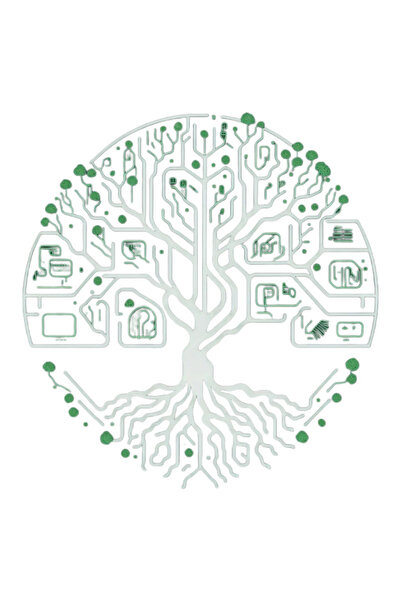 INOVATIX Set de 8 piese, autocolant Copacul Vieții, INOVATIX®. 6 cm