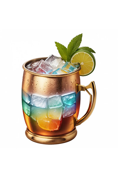 INOVATIX Set de 8 autocolante cocktail Moscow Mule cu gheață, INOVATIX®. 6 cm
