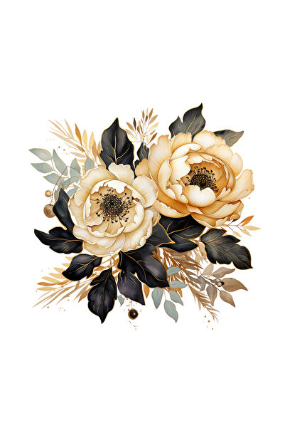 INOVATIX Set de 8 bucăți, autocolant buchet floral argintiu, INOVATIX®. 6 cm