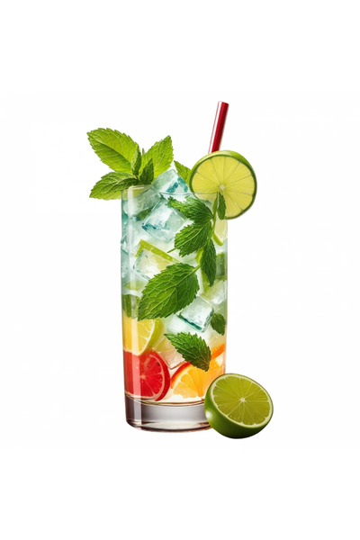 INOVATIX Set de 8 piese, autocolant cocktail Mojito cu lime, INOVATIX®. 6 cm