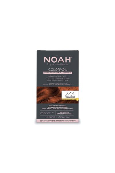 Noah Vopsea de păr permanentă, fără amoniac, pe bază de ulei, 7.44 Cupru intens, Noah Color in Oil, 135 ml
