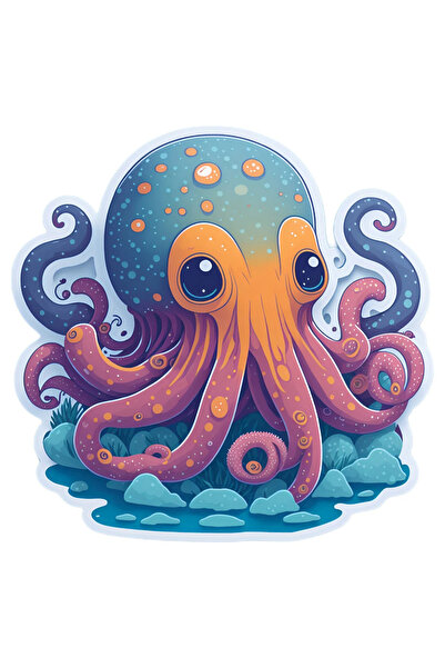 INOVATIX Set de 8 piese, autocolant caracatiță pe gheață, INOVATIX®. 6 cm