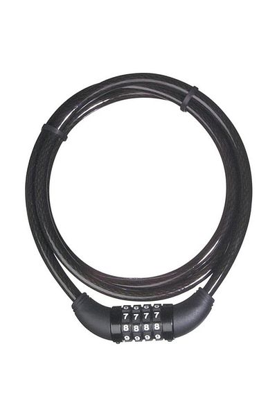 Generic Master Lock Braided Steel Combination Cable Lock for Bike Black 1.5m x 10mm 41027 (8119DPF)