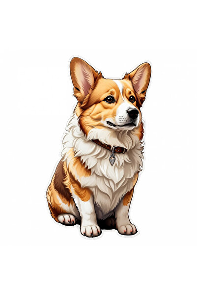 INOVATIX Set de 8 piese, autocolant Pembroke Welsh Corgi, INOVATIX®. 6 cm