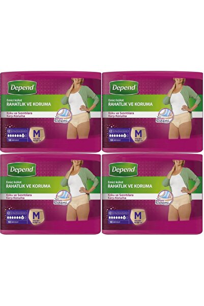 Depend Emici Külot Hasta Bezi Medium - Orta Kadın 40 Adet (4PK*10)