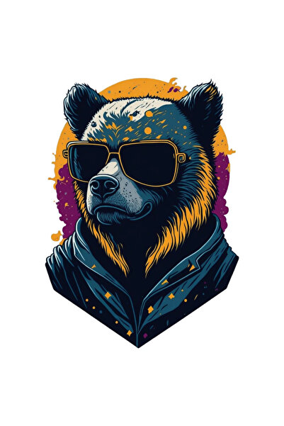 INOVATIX Set de 8 bucăți, autocolant Cool Bear, INOVATIX®. 6 cm