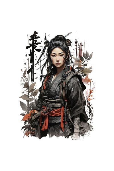 INOVATIX Set de 8 piese, autocolant Samurai Japonia, INOVATIX®. 6 cm