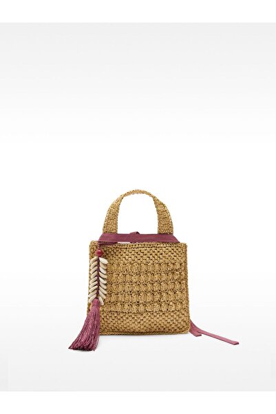 PARFOIS Hasır Efektli Charm'lı Tote Çanta S