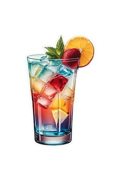 INOVATIX Set de 8 bucăți, autocolant cocktail de căpșuni, INOVATIX®. 6 cm