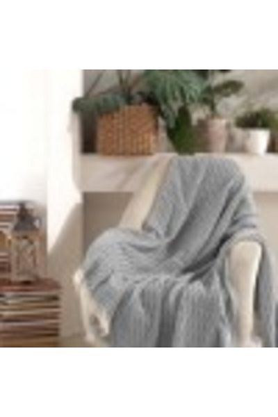 Viaden Pled subtire cu ciucuri, 170x210cm, Vizyon Grey