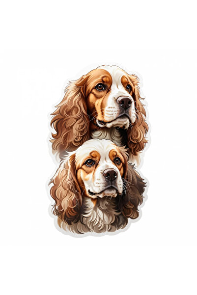 INOVATIX Set de 8 piese, autocolant pentru câini Cocker Spaniel, INOVATIX®. 6 cm