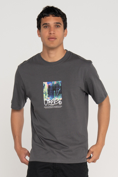 Jack & Jones Tricou pentru bărbați cu imprimeu pe piept și spate - Spiral