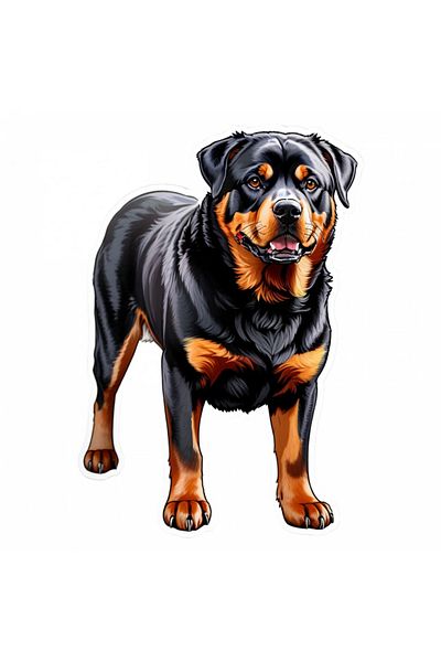 INOVATIX Set de 8 bucăți, autocolant câine Rottweiler, INOVATIX®. 6 cm