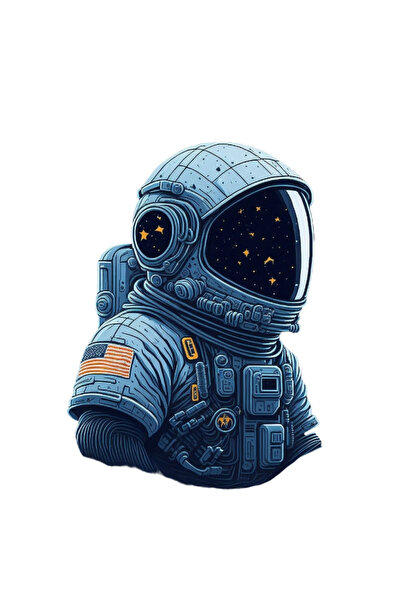 INOVATIX Set de 8 piese, autocolant astronaut cu stele, INOVATIX®. 6 cm