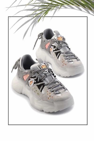 Bambi Γκρι Γυναικείο Sneaker K01703051102