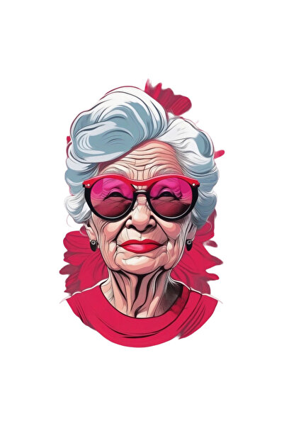 INOVATIX Set de 8 piese, autocolant Chic Granny, INOVATIX®. 6 cm