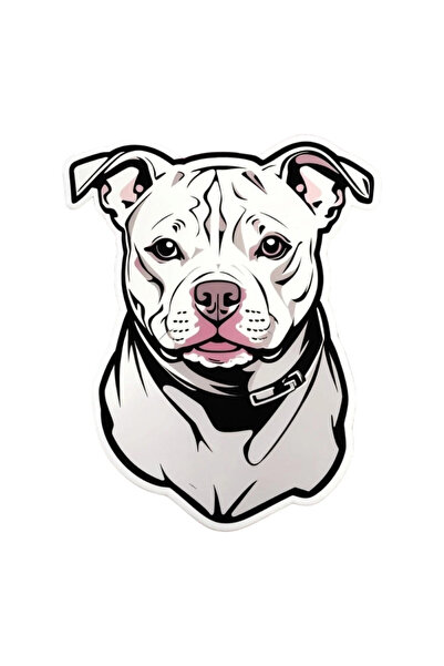 INOVATIX Set de 8 piese, autocolant Pitt bull cu zgardă, INOVATIX®. 6 cm