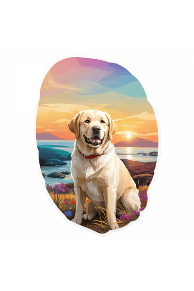 INOVATIX Set de 8 piese, autocolant câine Labrador retriever la apus, INOVATI...