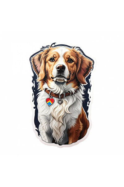 INOVATIX Set de 8 piese, autocolant cățeluș Brittany cu medalion, INOVATIX®. ...