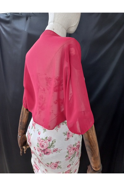 es moda shop Ariane Chiffon Short Sleeve Shawl Red