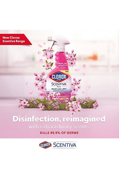 Clorox Scentiva Multi Surface Spray Cleaner Japanese Spring Blossom Bleach Free 500 ml
