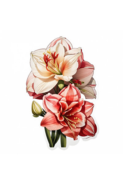 INOVATIX Set de 8 autocolante buchet de flori de Amaryllis, INOVATIX®. 6 cm