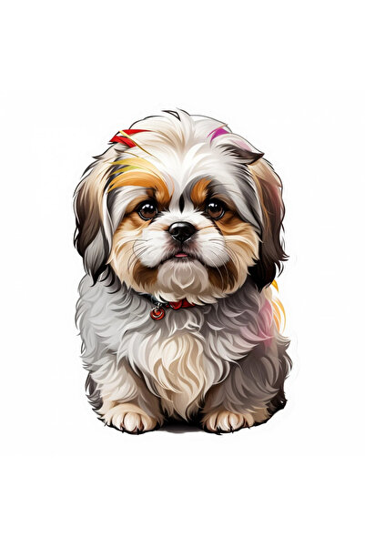 INOVATIX Set de 8 piese, autocolant pentru câini Shih Tzu cu zgardă, INOVATIX...