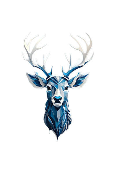 INOVATIX Set de 8 piese, autocolant cerb cu coarne argintii, INOVATIX®. 6 cm