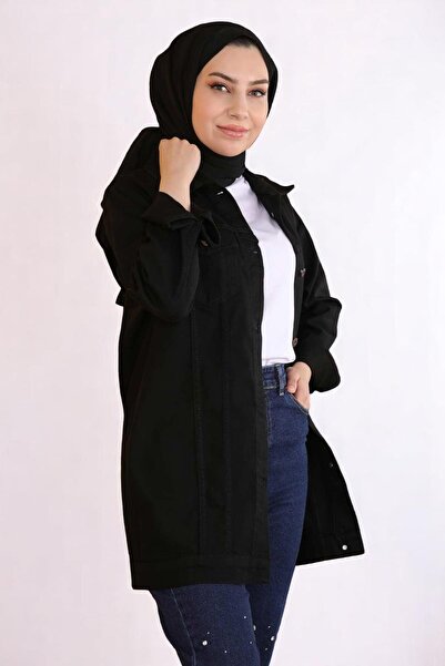 Missvalle Τζιν μπουφάν με τσέπες μαύρο MSW6034