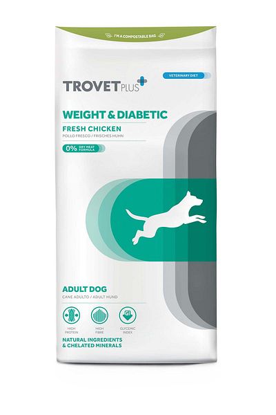 Trovet Plus نظام غذائي بيطري لدجاج بالغ مصاب بالسكري وزن 3 كجم