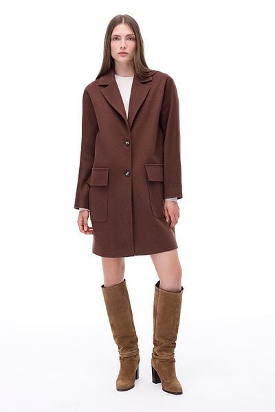 Perspective Arlines Comfortable Fit Fake Sleeve Men's Collar Brown Color Women's Coat