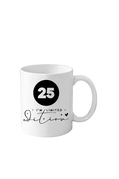 OEM Cana din ceramica haioasa Aniversare 25 ani, alba, 330 ml, Limited Edition