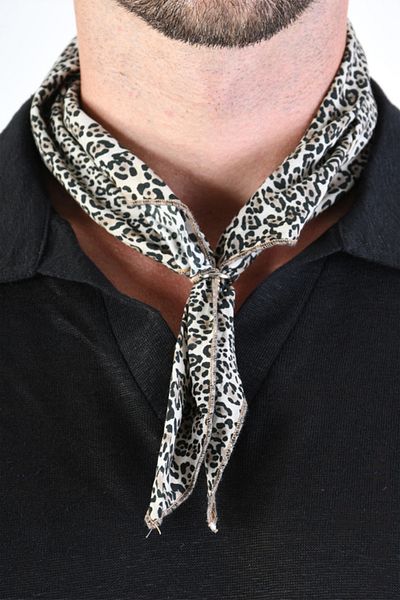 EXAGON PRINTED COTTON SCARF - XAGON - BLUE, ONE SIZE
