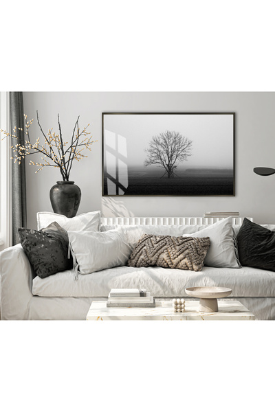 Harikabirev HARİKABİREV | MODEL DE PEISAJ DE PĂDURE NEGRU-ALB | TABLO DE STIC...