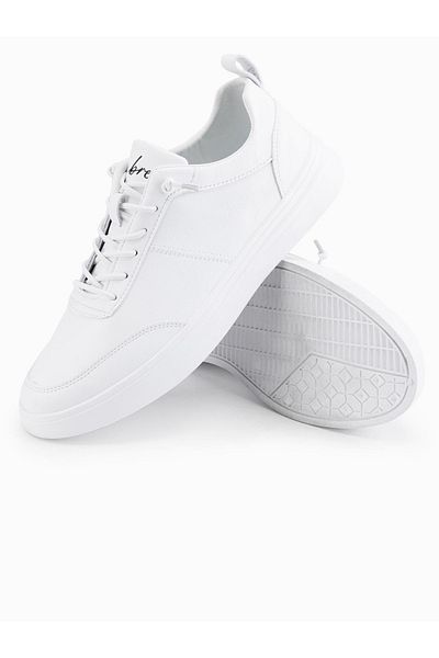 OMBRE Einfarbige Herrenschuhe im Sportstil mit Nähten - weiß V1 OM-FOCS-0159 41