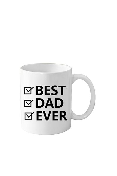 OEM Cana din ceramica haioasa, pentru tata BEST DAD EVER, 330 ml, alba