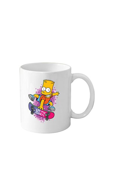 OEM Cana din ceramica haioasa desene animate vechi, 330 ml, alba, tematica The Simpsons