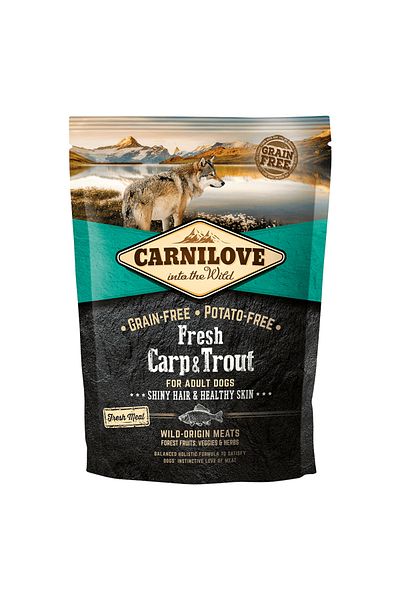 Carnilove كارنيلوف طعام طازج للكلاب البالغة من سمك الشبوط والسلمون المرقط 1.5 كجم