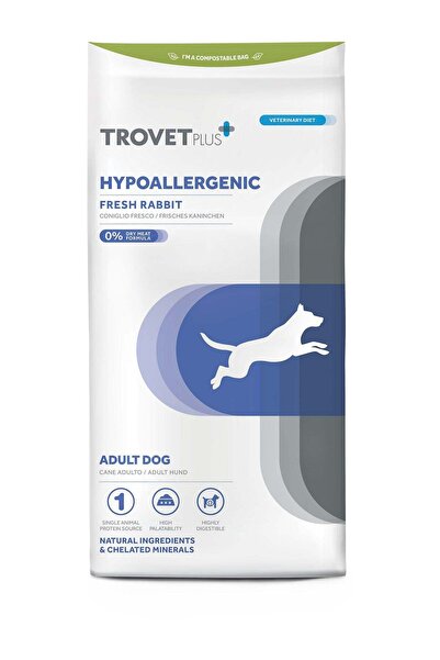 Trovet Plus حمية بيطرية مضادة للحساسية للكلاب البالغة والأرانب 10 كجم